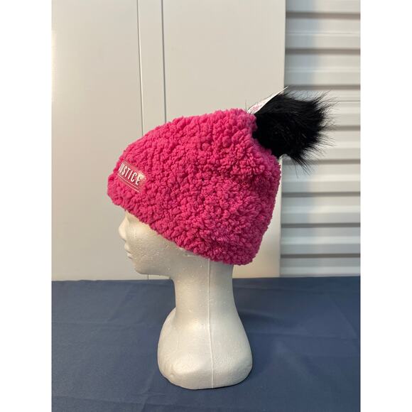 Justice Faux Fur Beanie Color Pink One Size Pre-Owned - Picture 4 of 11